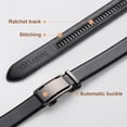 thumbnail image 5 of Men's Belt, KM Legend Leather Ratchet Dress Belt for Men, Jeans Belt with Adjustable Buckle, 44” to 46” Trim to Fit for Your Size, 5 of 6