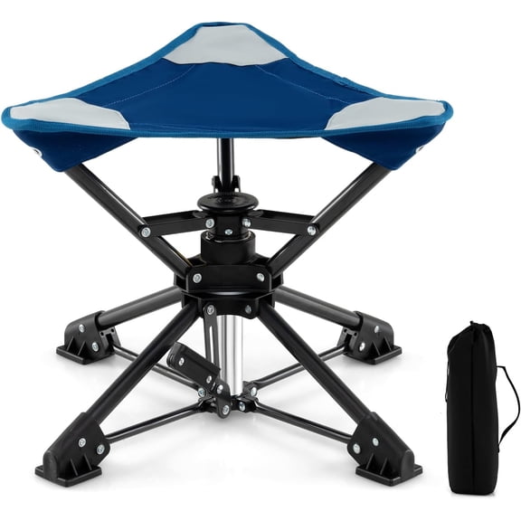 360° Swivel Camping Stool, Portable Folding Stool Seat with Carry Bag, Collapsible & Lightweight for Outdoor Fishing Backpacking Hunting Hiking Travel