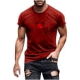 thumbnail image 2 of Momasggi Big and Tall Graphic T Shirts for Men Soft Comfy Short Sleeve Shirt Summer Crewneck Tshirt Lightweight Going Out Tops Red M, 2 of 5