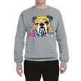 thumbnail image 2 of Wild Bobby Dean Russo Neon Colorful Pug Dog The Bulldog Dog Lover Unisex Crewneck Graphic Sweatshirt, Heather Grey, Large, 2 of 5
