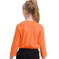 thumbnail image 2 of Zaldita Kids Boys and Girls Solid Color Warm Underwear Top Basic Long Sleeves Round Neck Thermal Tops Orange 140, 2 of 7
