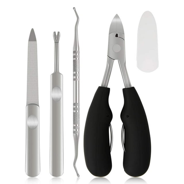 4 PCS Toenail Pedicture Treatment Tool Kit, Ingrown Toenail Removal Set with Clippers, File, Lifter