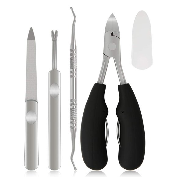 4 PCS Toenail Pedicture Treatment Tool Kit, Ingrown Toenail Removal Set with Clippers, File, Lifter