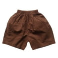 thumbnail image 4 of Boy Shorts Coffee Drawstring Elastic Waist Athletic Shorts Boys Summer Clothes Beach Shorts 6-7 Years, 4 of 4