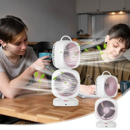 

Fan Light Sound USB Charging Fan Student Office Home 4000mAh Two People Use Simultaneously Blowing Both Sides for Flash Deals Men Women Gift