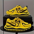 thumbnail image 2 of Men's Breathable Mesh American Street Style Dad Sneakers • Thick Platform Height Increase • Vibrant Yellow and Black Stripes • All-Season Casual Training Running Shoes, 2 of 9