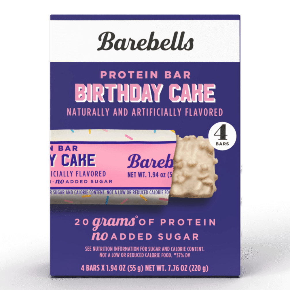 (3 pack) Barebells Protein Bars, Birthday Cake, 20g High Protein, 1.9oz, 4 Count
