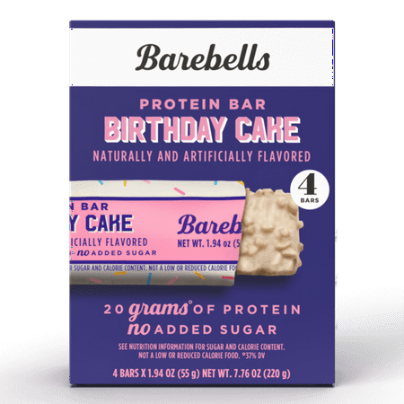 Barebells Protein Bars, Birthday Cake, 20g High Protein, 1.9oz, 4 Count