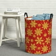 thumbnail image 6 of Daiia Christmas With Gold Snowflakes Round Laundry Basket with Handles Thickened Waterproof Circular hamper,Dirty Clothes Storage Basket for Bedroom,Bathroom,College Dorm-Medium, 6 of 6
