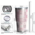 thumbnail image 3 of 30oz Pioneer Flower Floral Print Pattern Tumbler, Double Wall Vacuum Insulated Cup, BPA-Free Leak Proof Lid & Reusable Straws, Hot 12h, Cold 34h, 3 of 6