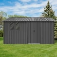 thumbnail image 2 of Metal garden sheds 12ftx10ft outdoor storage sheds white+black with window with sliding door, 2 of 6