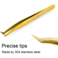 thumbnail image 5 of NAGARAKU Tweezers for Eyelash Extensions Gold Curved Angled Volume Cluster Eyelashes easy Fanning Premade Fans Tweezers Stainless Steel Precision Light （N-04）, 5 of 8