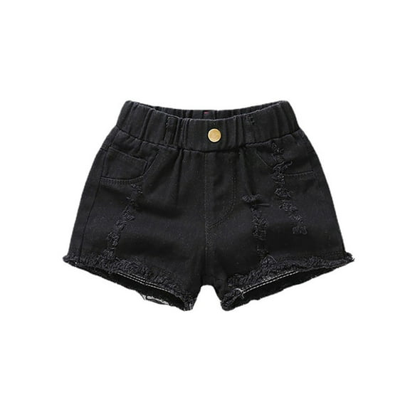 FLMEI 3-12 Little&Big Girls Summer Denim Kids Toddler Shorts Elastic Waistband Jeans Shorts Summer Shorts