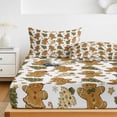 thumbnail image 6 of Full Size Fitted Sheet Set - Christmas 3 Piece Bedding Sets 16" Deep Pocket Fitted Sheet with 2 Pillowcases, Xmas Pine Tree Winter Snowflakes Brushed Microfiber Hotel Luxury Bed Sheets, 6 of 9