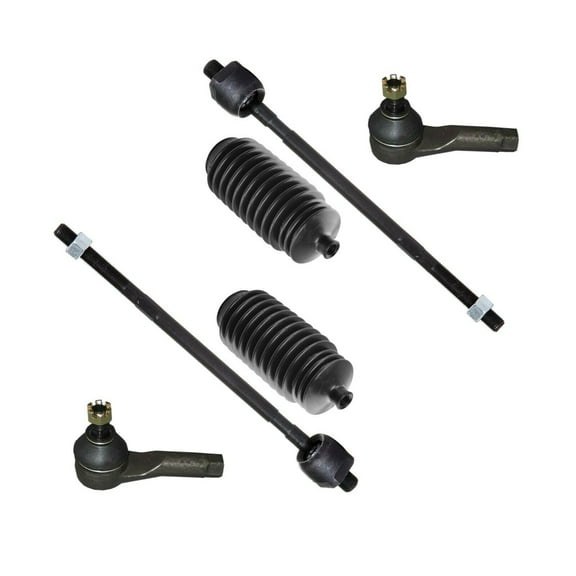 6 Pc Front Suspension Kit Tie Rod Linkages Rack & Pinion Bellow Boots Fits select: 1995-1999 NISSAN MAXIMA, 1996-1999 INFINITI I30