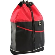 Xtitix Sport Vertical Drawstring Mesh Bodypack Backpack, Red/Black