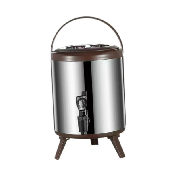 Dispensador de bebidas frías y calientes con grifo y cubo de leche para café. 10 litros