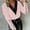 Pink, variant on Women's V Neck Puff Sleeve Tunic Top, Elegant Long Sleeve Blouse with Button Cuffs for Women, Casual Dressy Tops, M