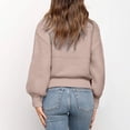 thumbnail image 4 of Puntoco Suéter Suéter De Color Sólido para Mujer Cuello Redondo De Punto Moda Informal Top De Manga Larga Suéter De Cuello Redondo Liquidación De Navidad Puntoco Puntoco-5705, 4 of 8