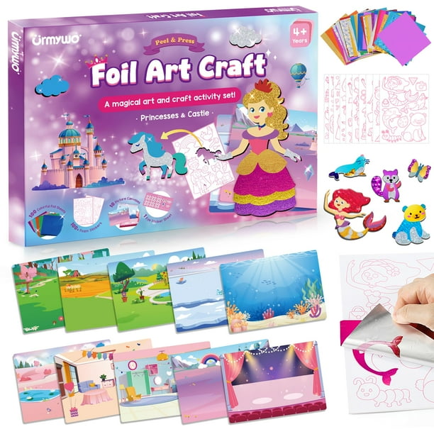 Kit de manualidades con lámina URMYWO Princess para niños de 4 a 8 años