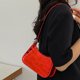 thumbnail image 5 of Bolso de hombro con patrón de piedra para mujer, Bolso de mano cuadrado de PU, Bolso brillante para axilas (rojo), 5 of 7