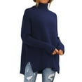 thumbnail image 1 of WTXUE Liquidation, Chandail Confortable à Col Roulé pour Femmes à Manches Longues, Chandails Unis pour Femmes / Marine m, 1 of 1