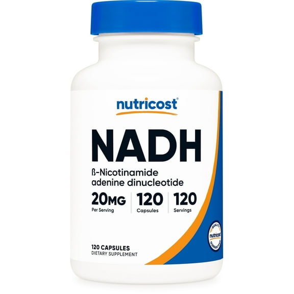 Nutricost NADH Supplement (20mg) 120 Capsules - B-Nicotinamide Adenine Dinucleotide, Vegan, Gluten-Free