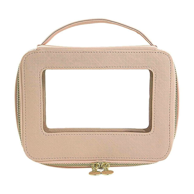 Reduce Price! WSBDENLK New Fashion Counter High End Handheld Makeup Case With High Appearance Value Travel Portable Window Opening Transparent PVC Makeup Bag