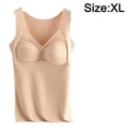 thumbnail image 2 of Camisas térmicas sin mangas para mujer con sujetador, chaleco con cuello en V, ropa interior, chaleco cálido con cojín -Color de piel, 2 of 5