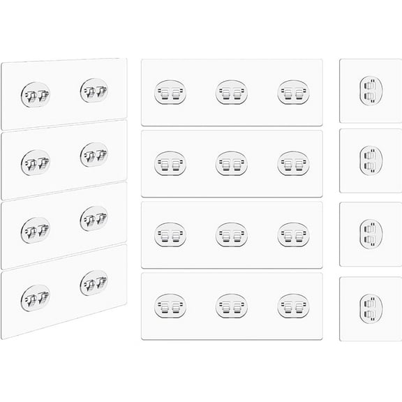 Scheam 12 Pcs Bathroom Adhesive Strips Shower Caddy Adhesive Replacement Waterproof Adhesive Wall Mount Strips No Drilling Hooks Adhesive for Shower Caddy Storage Shelves Kitchen Rack,Clear