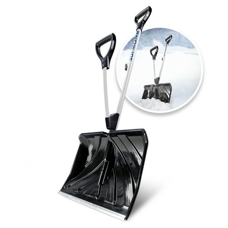 Snow Joe Shovelution Strain-Reducing Snow Shovel, 18" Poly Blade, 49.5" Height, Fully Assembled