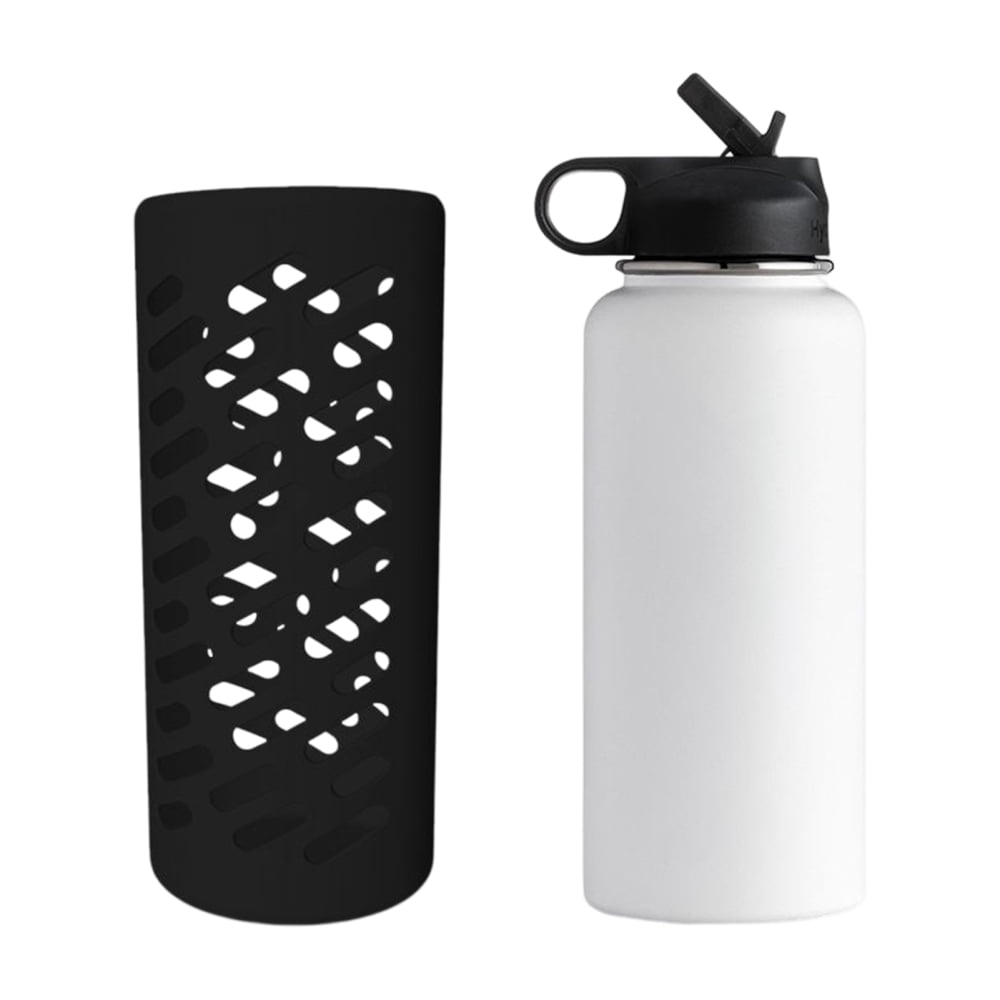 Heat-Insulated Water Bottle Cover Silicone Material Scratch Resistant for  Outing Traveling Camping Gray 18OZ 