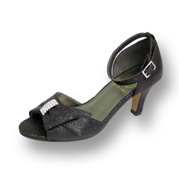 FLORAL Elisa Women's Wide Width Evening Dress Shoes for Wedding, Prom, & Dinner BLACK 7