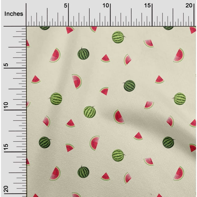 oneOone Polyester Lycra Fabric Watermelon Fruit Print Fabric by The Yard 56 Inch Wide