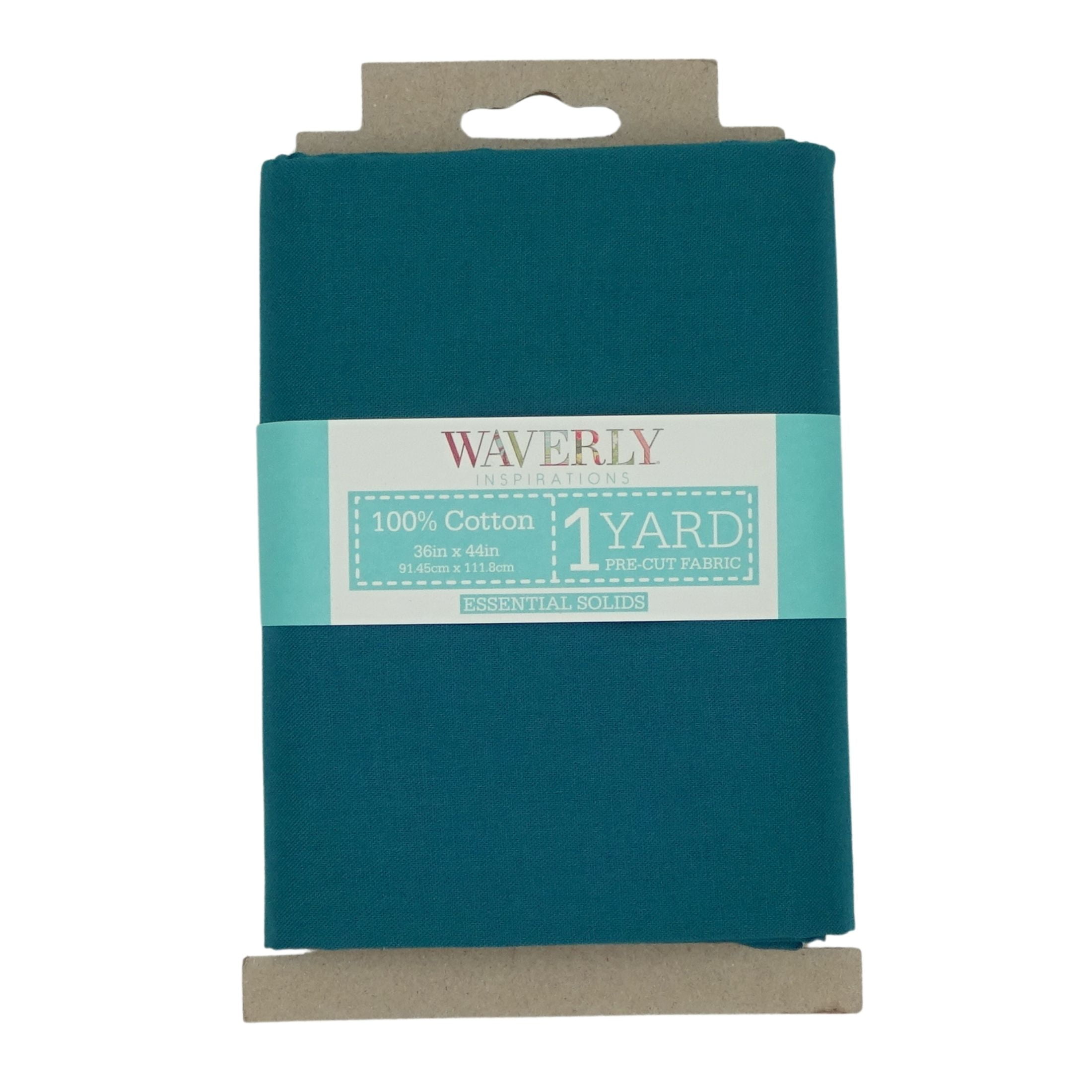 Waverly Inspirations 1 Yard Cut 100% Cotton Solid Fabric, Harbot Blue, 44" Wide for Quilting & Sewing