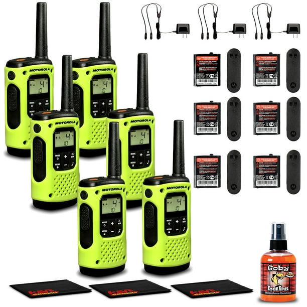 3 x Motorola Talkabout T600 H20 TwoWay Radio (T600) + Mic Sanitizer