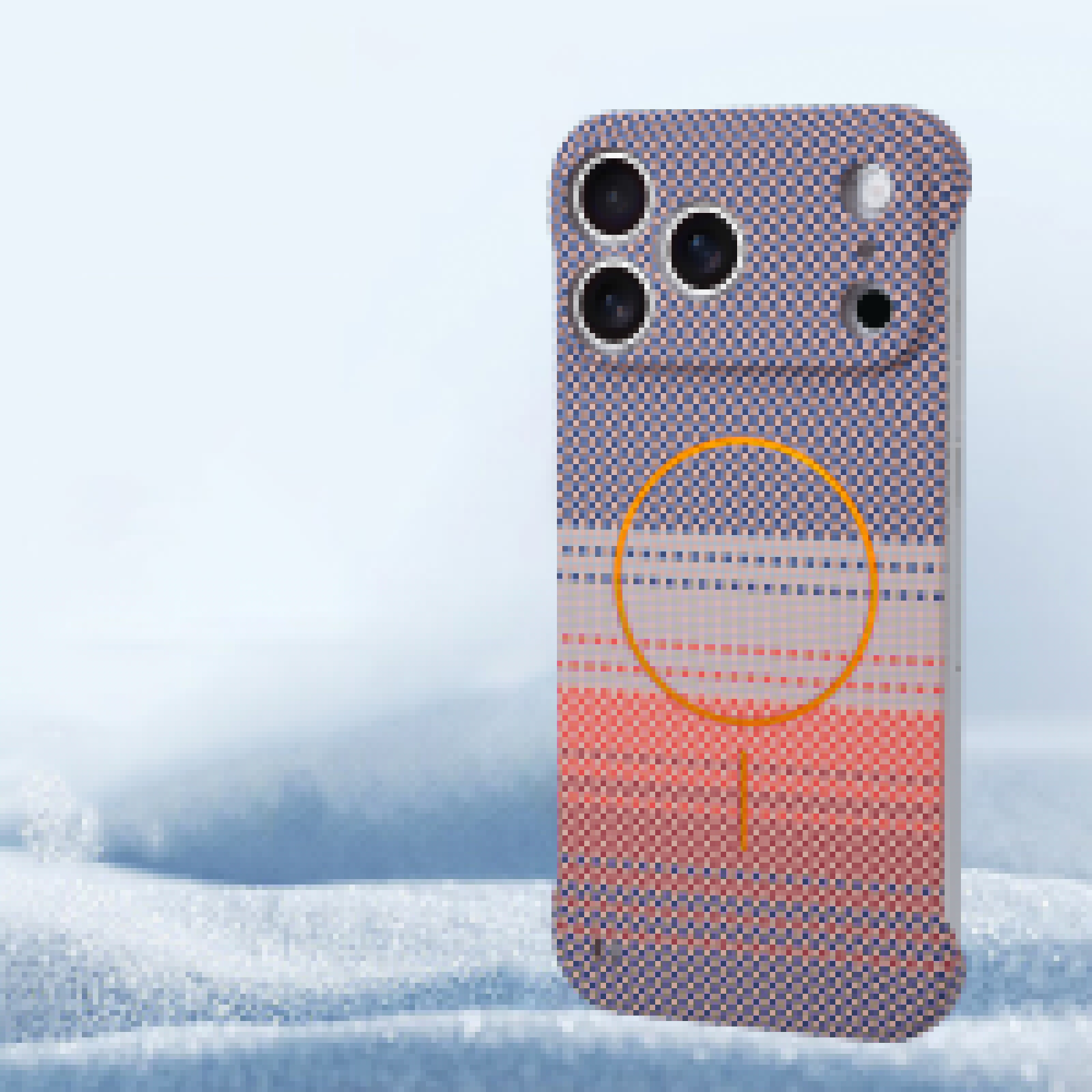 Orange, variant on Magnetic Carbon Fiber Texture Case for iPhone 17 Pro, Compatible with Mag-Safe, Borderless Non-Frame Design, Ultra-Thin Lightweight Hard Case Cover for iPhone 17 Pro, Black