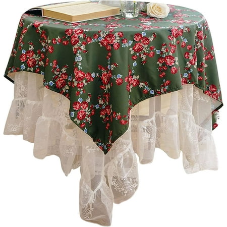 

LFOGoods Dinning Table Cloth Vintage Rose Round Table Cloth Decorative Retro Reusable No Trace-90 cmRose