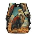 thumbnail image 4 of Rocae Western Desert Cactus Bald Eagle Print Lightweight Casual Backpack Travel Hiking Backpack Carry on Laptop Backpack, 4 of 5