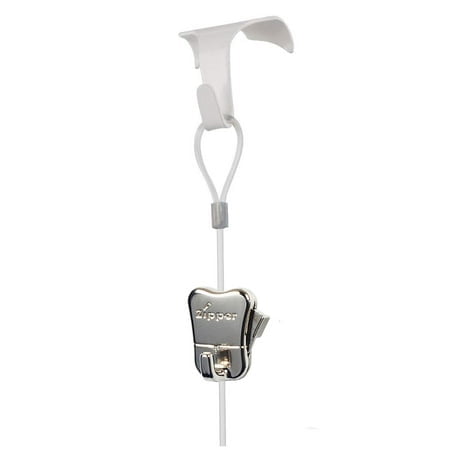 4 Pack STAS Moulding Hooks + Perlon Cords with Loop + Zipper Hooks (39"" perlon Cord White)