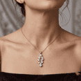 thumbnail image 3 of KEEVA JEWELS 10.50 Carat Moissanite Multi-Shape Drop Pendant Necklace for Women,18 Inches Chain, Made in Rose Gold Plated Silver, 3 of 6