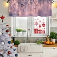 thumbnail image 5 of Pink Christmas Curtain Valances for Windows, Kitchen Valance Window Treatments Panel 2 Pack, Snowman Xmas Tree Snowflake Rod Pocket Short Curtains for Bathroom Bedroom 54 x 18 Inch, 5 of 8