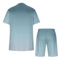 thumbnail image 4 of BiZtdJrK 2 Piece Sets for Men 2024 Summer Short Sleeve Tshirts Matching Casual Drawstring Beach Shorts Loose Oversized Gradient Print Running Set Best Sales Today Sky Blue 4XL, 4 of 6