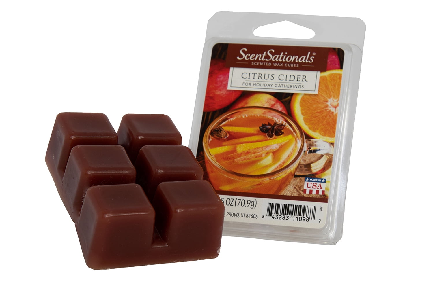 ScentSationals 2.5 oz Citrus Cider Scented Fragrant Wax Melts 6