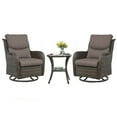 thumbnail image 3 of Gymojoy 3 Pieces Patio Furniture Set, Outdoor Swivel Gliders Rocker, Wicker Patio Bistro Set with Rattan Rocking Chair for Backyard,Porch( Gray), 3 of 8