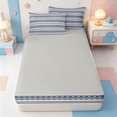 thumbnail image 4 of Erosebridal Modern Geometric Pattern Zipper Full Size Comforter Sets with Fitted Sheet and 2 Pillowcases,Minimalist Lines Zipper Bedding Set,Light Gray Reversible,4pcs, 4 of 7