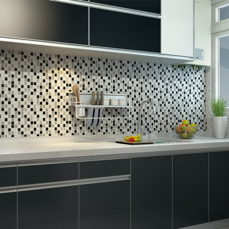 Art3d Gray Mosic 12 in. x 12 in. Peel and Stick Wall Tile Backsplash (6-Pack) Art3d Gray Mosic 12 in. x 12 in. Peel and Stick Wall Tile Backsplash (6-Pack)