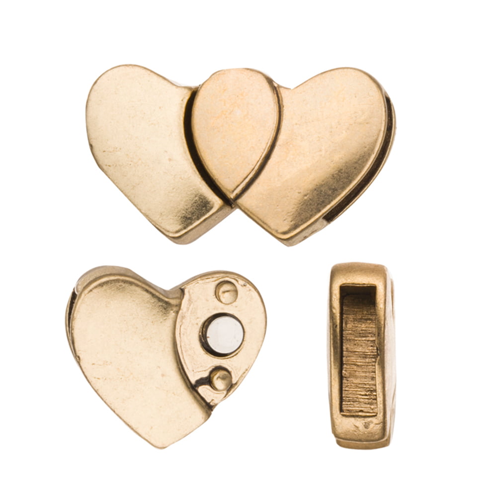 Metal Love Heart Magnetic Clasps For Leather Cord Bracelets Magnet