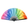 thumbnail image 1 of Grrvtrz 13IN Fan Printing Fluorescent Fan Large Holographic Folding Handheld Fans for Line Dancing Party Wedding Dance,Kitchen Essentials,Kitchen Gadgets, 1 of 9