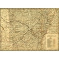 thumbnail image 2 of Vintage Maps 18x14 Black Ornate Wood Framed with Double Matting Museum Art Print Titled - Arkansas 1895, 2 of 4